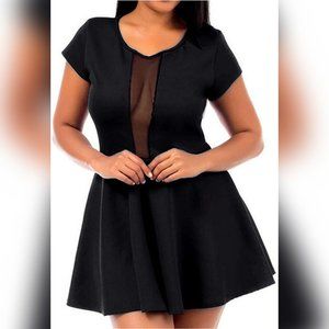 Mesh Panel Plus Size Cocktail Dress NWTG